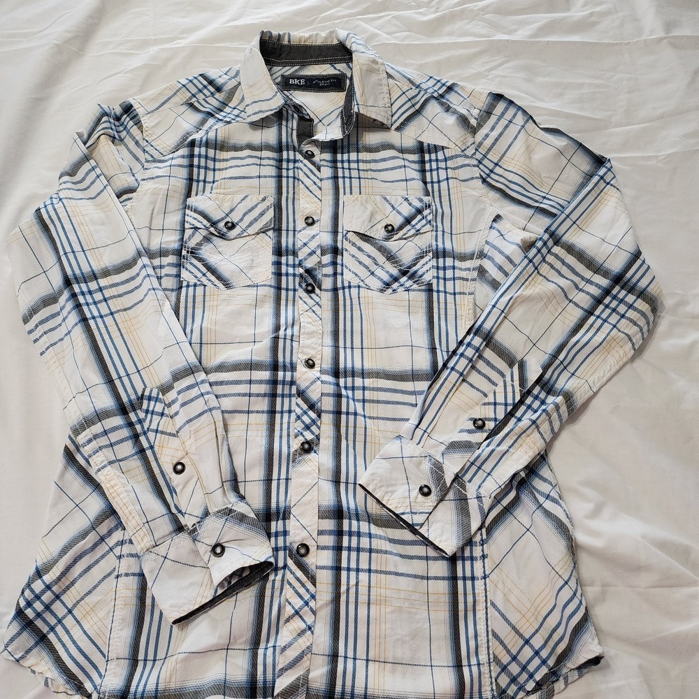 BKE Shirt Men's Pearl Snap‎ Size Small Long Sleeve  Western Country Boy Swag